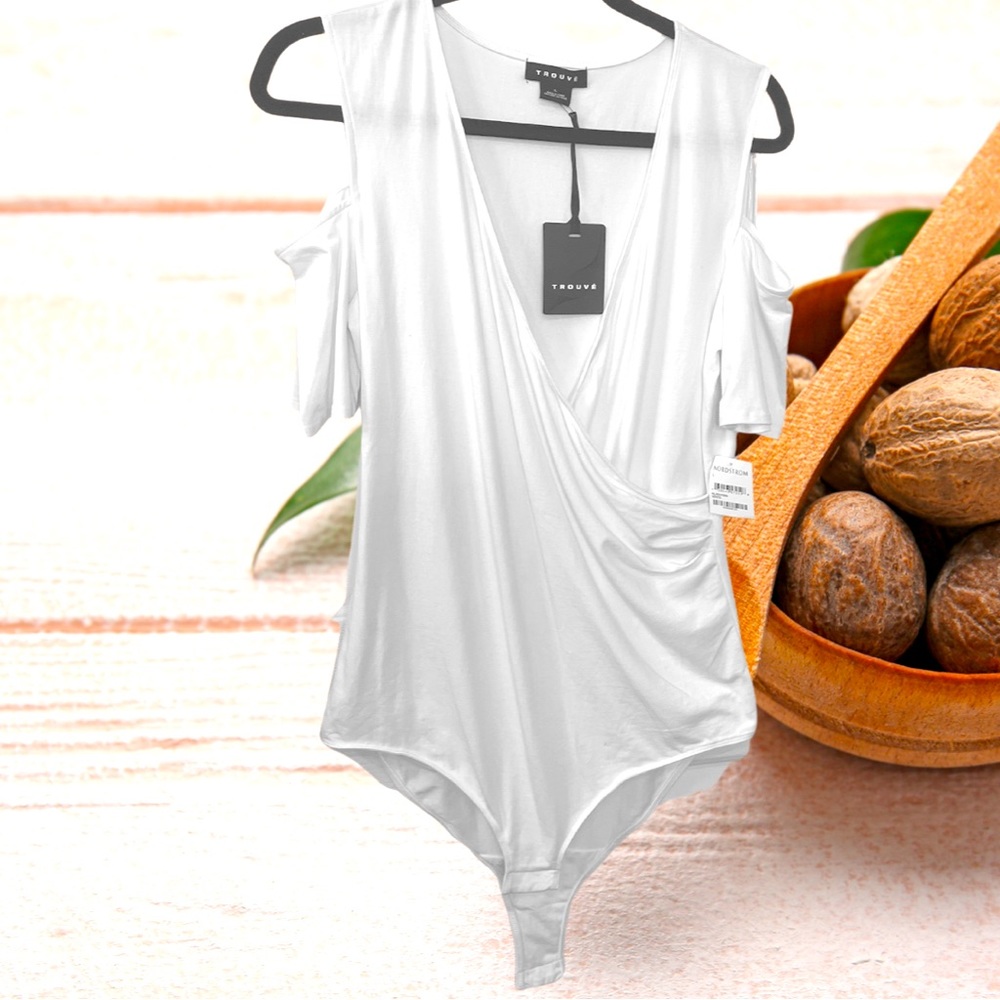 Women’s White Bodysuit Trouve US Size Large **Brand New w/Tags**